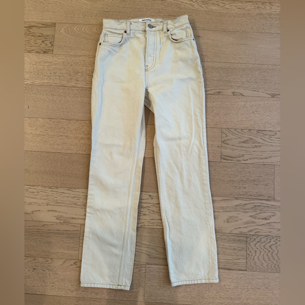 Reformation Cream Straight Leg Women's Jeans